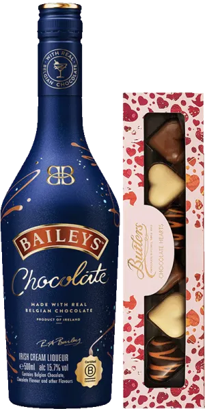 Baileys Chocolate and Butlers Chocolate Hearts Gift Set