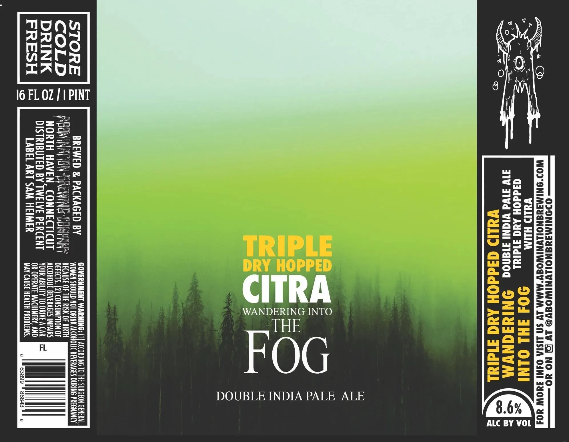 Beer Abomination Brewing 4pk Wandering into the Fog Triple IPA Citra Point Wine Spirits
