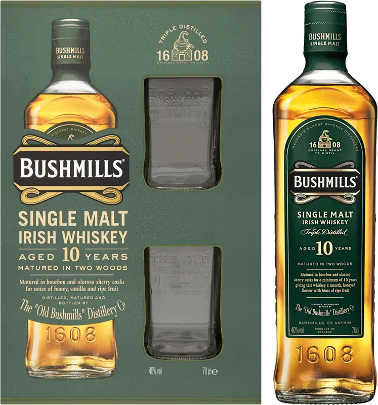 Bushmills 10YO 70cl Glass Pack