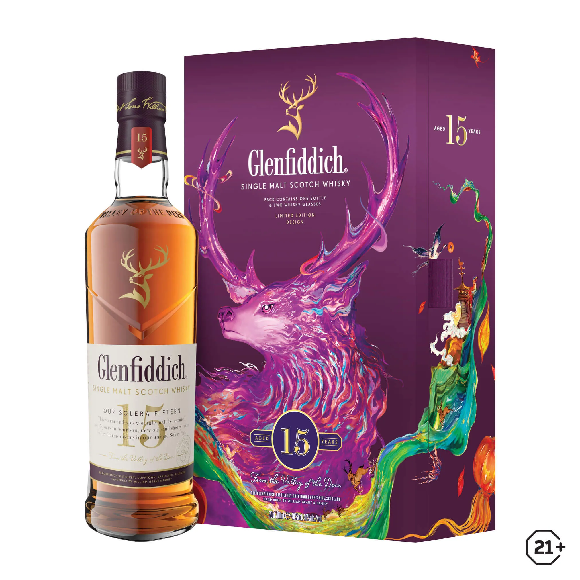 Glenfiddich 15yrs - Single Malt Whisky - CNY Gift Box - 700ml