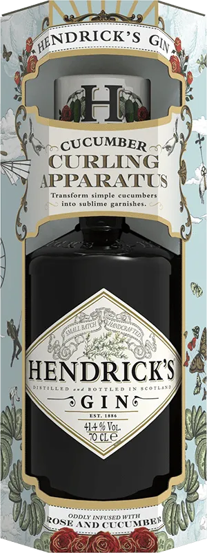 Hendricks Gin 70cl Cucumber Curling Gift Pack