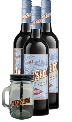 Jam Shed Shiraz 2023 3 Pack   Drinking Jar