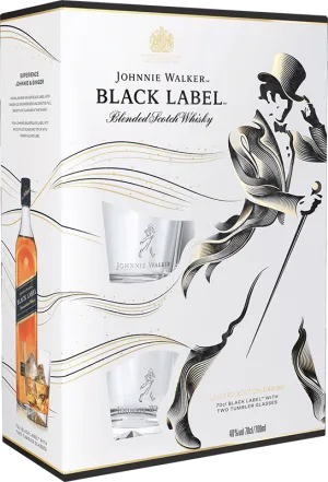 Johnnie Walker Black Label Glass Pack 70cl
