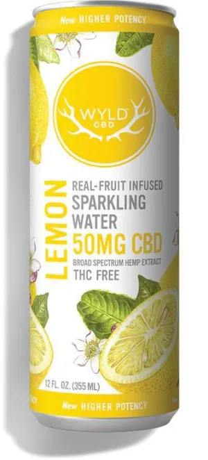 NA CBD WYLD 12oz Sparkling Lemon THC Free Point Wine Spirits