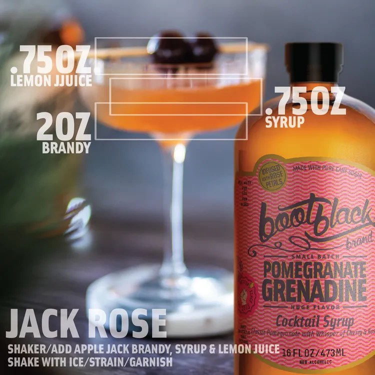 N/A RI Cocktail Syrup BootBlack Brand 16oz Pomegranate Grenadine Point Wine Spirits