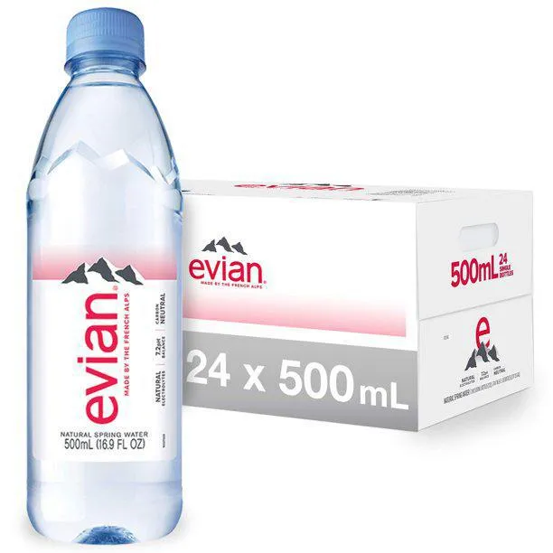 NA  Water Case Evian - Natural Spring Water, 24 Ct, 500 mL Point Wine Spirits