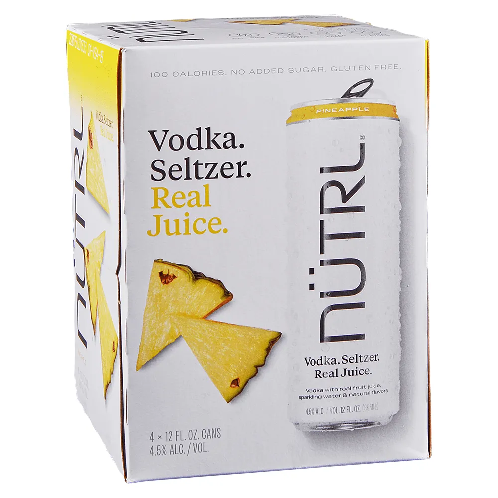 Seltzer NUTRL 4pk Pineapple 205000 Point Wine Spirits
