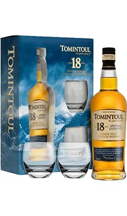 Tomintoul 18YO Single Malt Giftbox   2 Tumblers 700ml